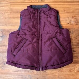 Janie & Jack Puffer Vest Kids’ 6-12 Months Dark Red Zippered